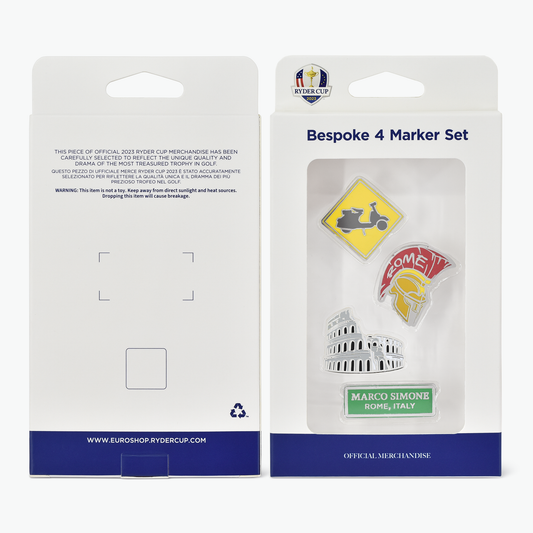 2023 RYDER CUP ORIGINALS “ALL ROADS LEAD TO ROME” BESPOKE BALL MARKERS - BOX OF 4