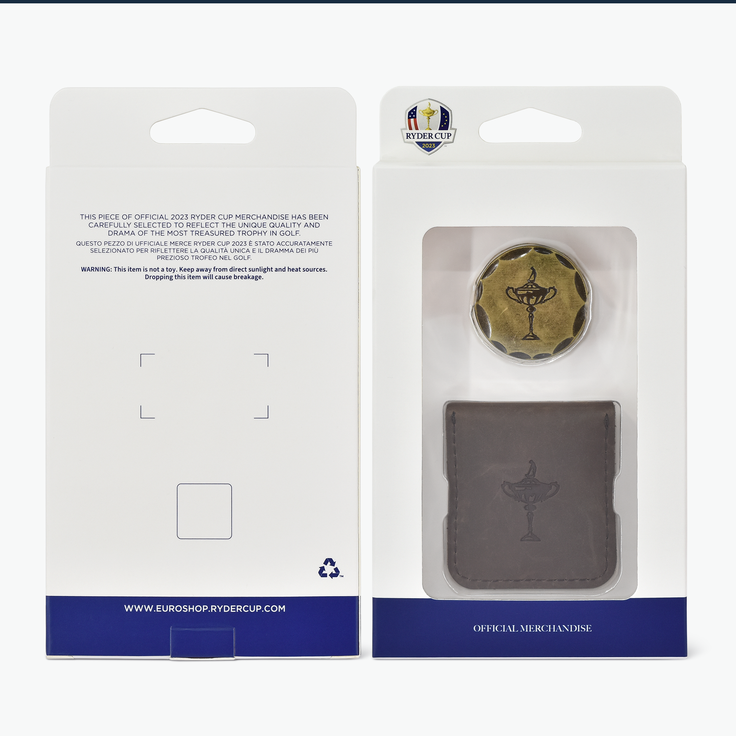 Ryder Cup Chiselled Marker with Leather Coin Tote